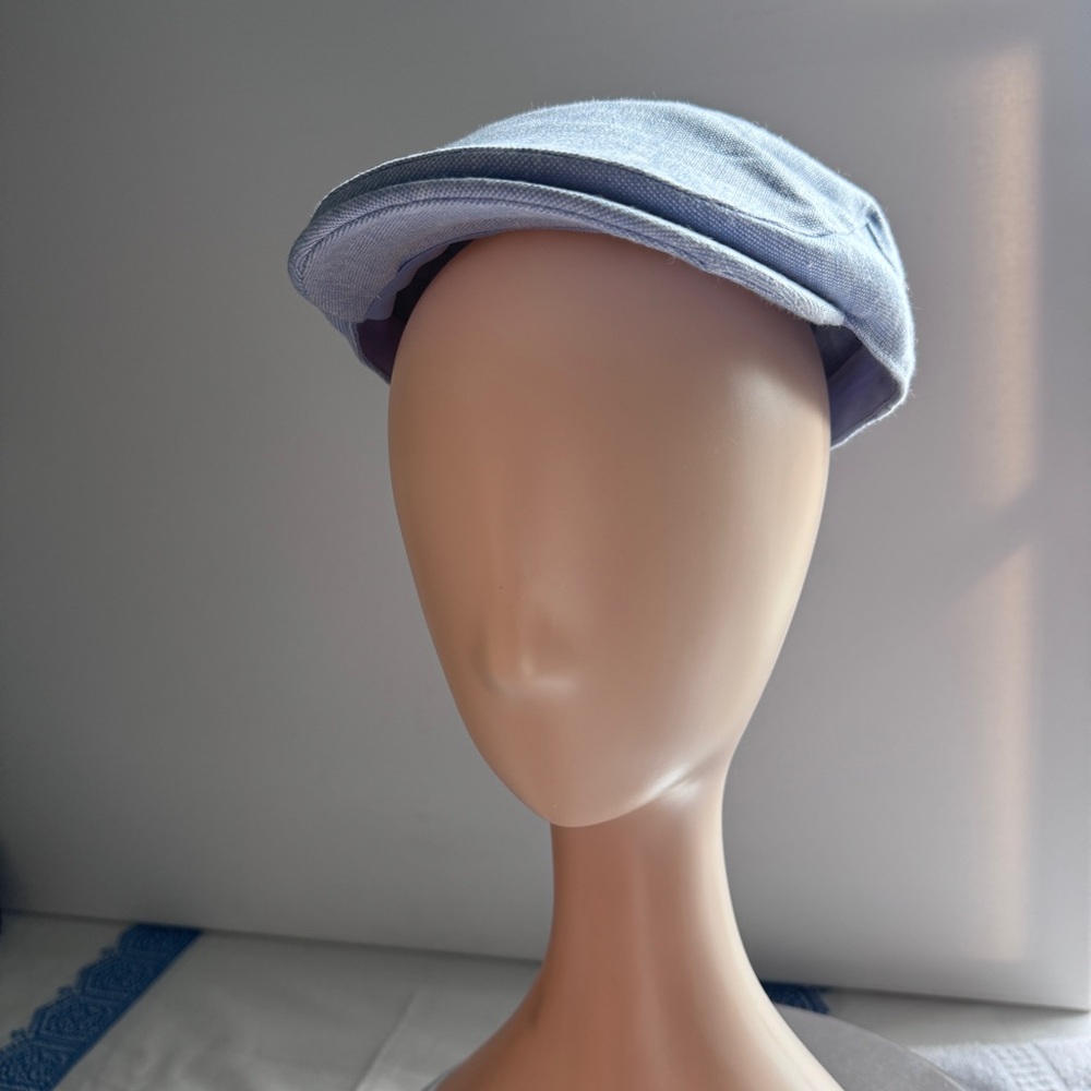 Borges & Scott The Sammy Irish Linen Flat Cap Light Blue Size Small 56cm Newsboy - Picture 10 of 14